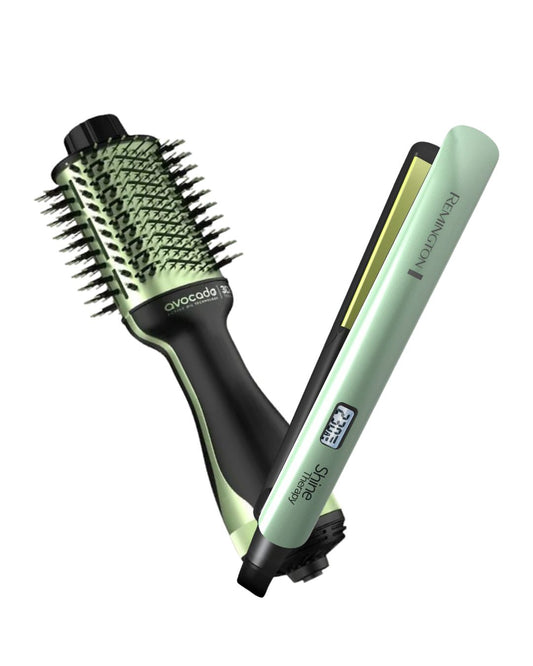 ✨Cepillo Secador 3 en 1 +  Plancha Shine Therapy de Aguacate🔥 Combo Exclusivo Black Friday ¡A un Precio que No Esperabas! 🔥